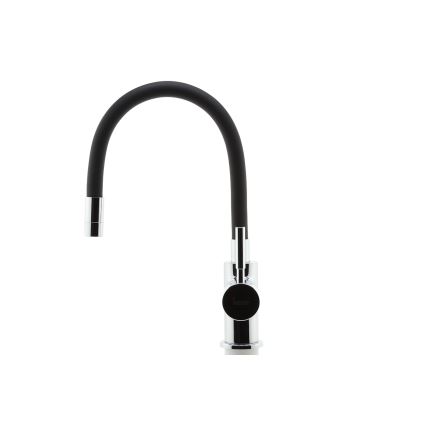 Novaservis - Robinet d'évier avec bras flexible chrome brillant/mat noir