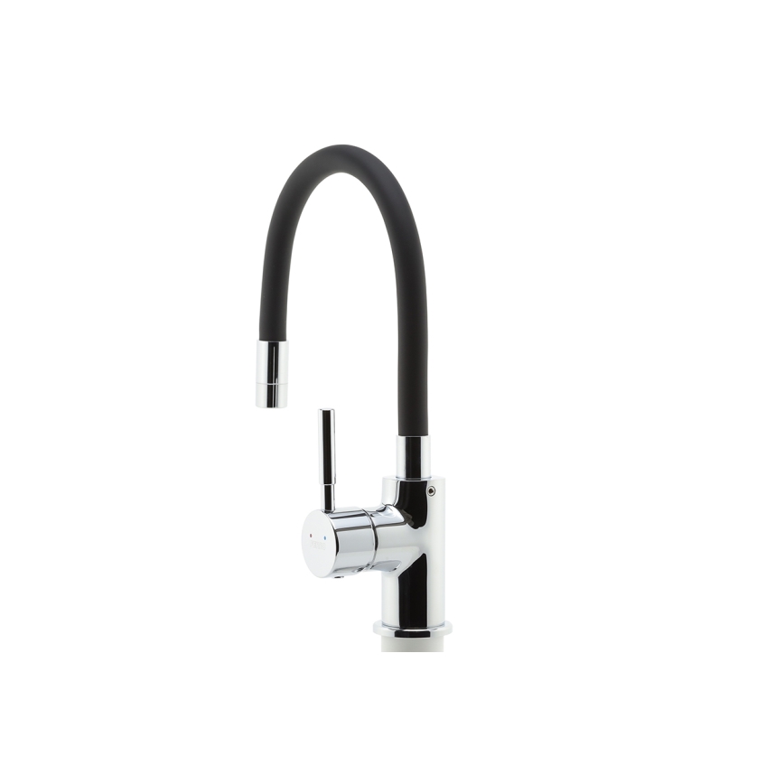 Novaservis - Robinet d'évier avec bras flexible chrome brillant/mat noir