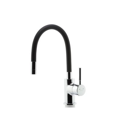 Novaservis - Robinet d'évier avec bras flexible chrome brillant/mat noir
