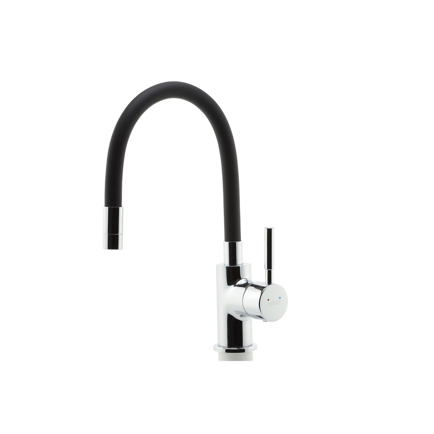Novaservis - Robinet d'évier avec bras flexible chrome brillant/mat noir