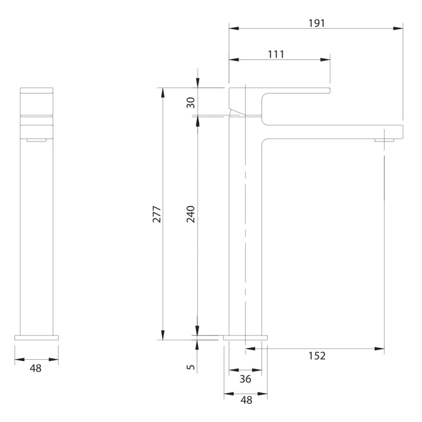 OMNIRES BA7812BL - Mitigeur pour lavabo BARETTI 27,7 cm noir mat