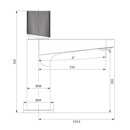 OMNIRES CT8010AT - Mitigeur pour lavabo CONTOUR 16,6 cm, anthracite brossé