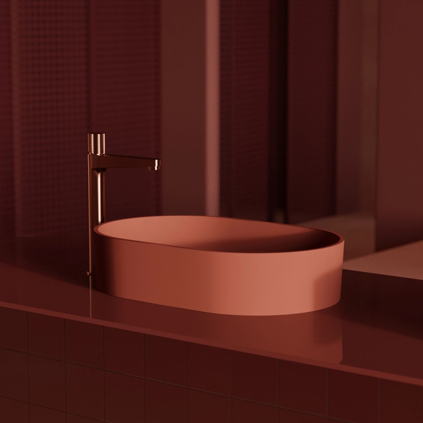 OMNIRES CT8012CPB - Mitigeur de lavabo CONTOUR 31,2 cm, finition cuivre brossé