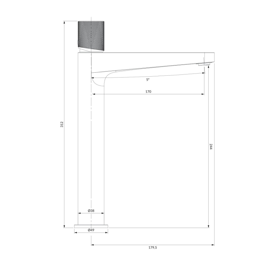 OMNIRES CT8012GLB - Robinet de lavabo CONTOUR 31,2 cm poli doré