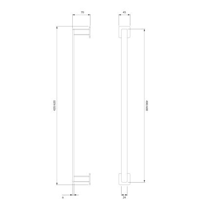 OMNIRES NL80214CR - Porte-serviettes mural NELSON 42 cm chrome brillant