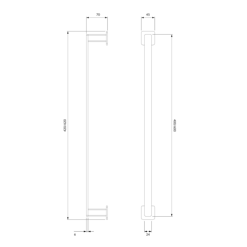 OMNIRES NL80214CR - Porte-serviettes mural NELSON 42 cm chrome brillant