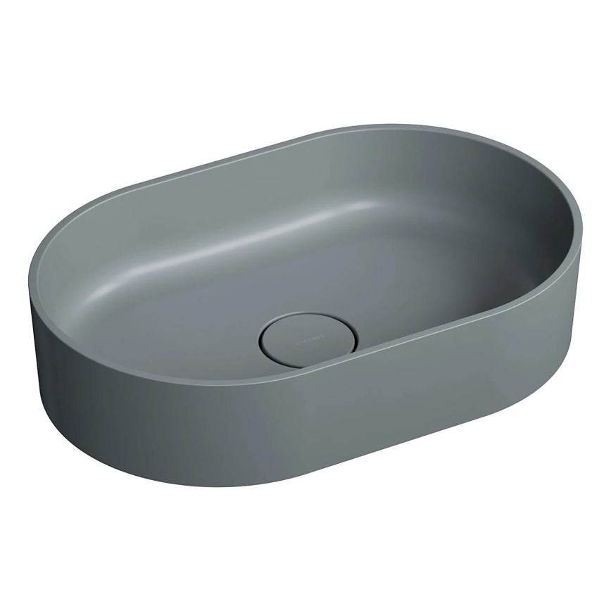 OMNIRES OVOUNAG - Vasque à poser OVO 55x36 cm dolomite/mat gris cendré