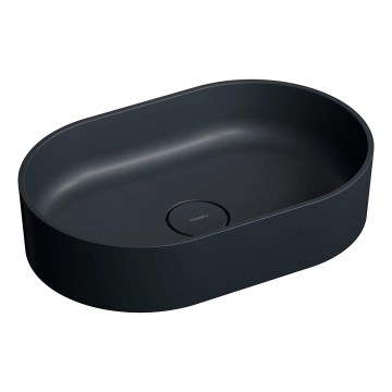 OMNIRES OVOUNBLV - Vasque à poser OVO 55x36 cm dolomite/mat noir lave