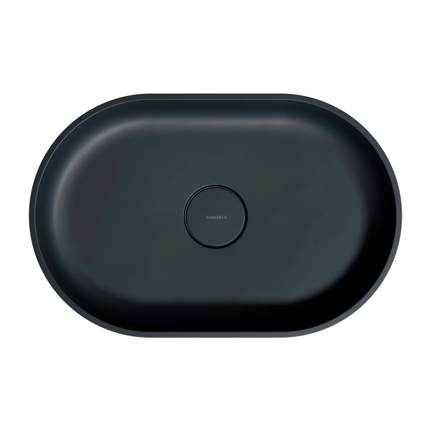 OMNIRES OVOUNBLV - Vasque à poser OVO 55x36 cm dolomite/mat noir lave