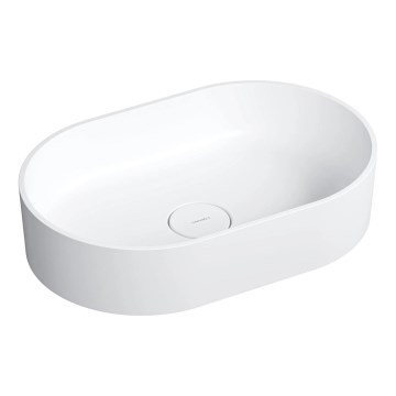 OMNIRES OVOUNBM - Lavabo à poser OVO 55 x 36 cm, dolomite, blanc mat