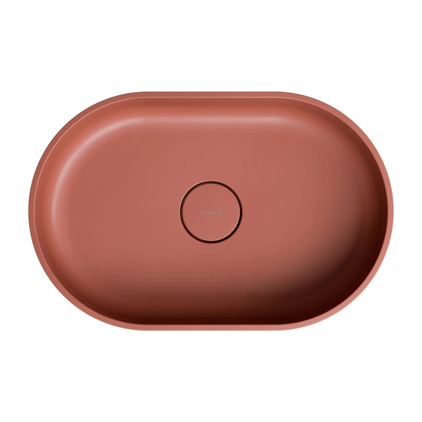 OMNIRES OVOUNTE - Lavabo à poser OVO 55x36 cm dolomite/terracotta mate