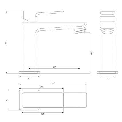 OMNIRES PM7410CR - Robinet de lavabo PARMA 15 cm chrome brillant