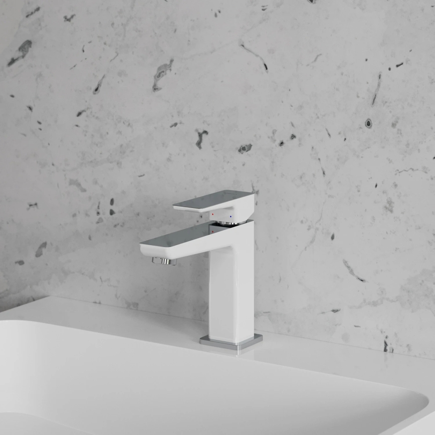 OMNIRES PM7410CRB - Mitigeur pour lavabo PARMA 15 cm chrome brillant/blanc