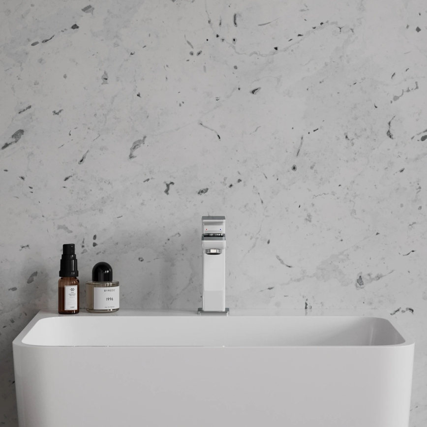OMNIRES PM7410CRB - Mitigeur pour lavabo PARMA 15 cm chrome brillant/blanc