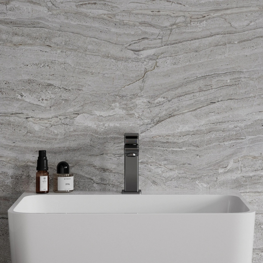 OMNIRES PM7410GR - Mitigeur pour lavabo PARMA 15 cm graphite brossé