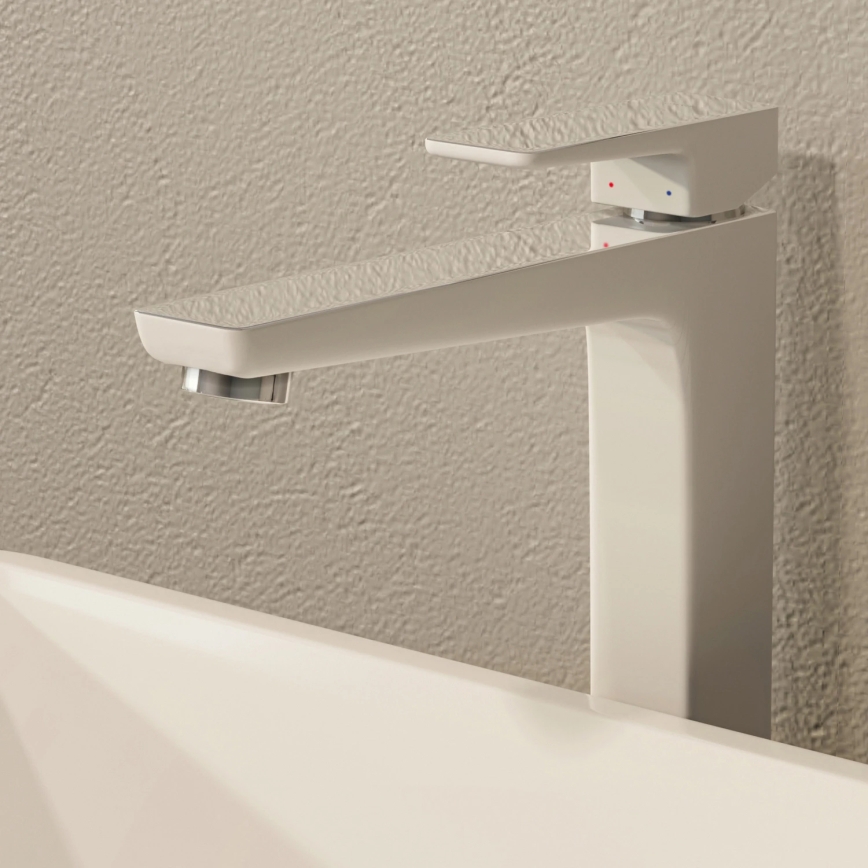 OMNIRES PM7412CRB - Robinet de lavabo PARMA 27,3 cm chrome brillant/blanc