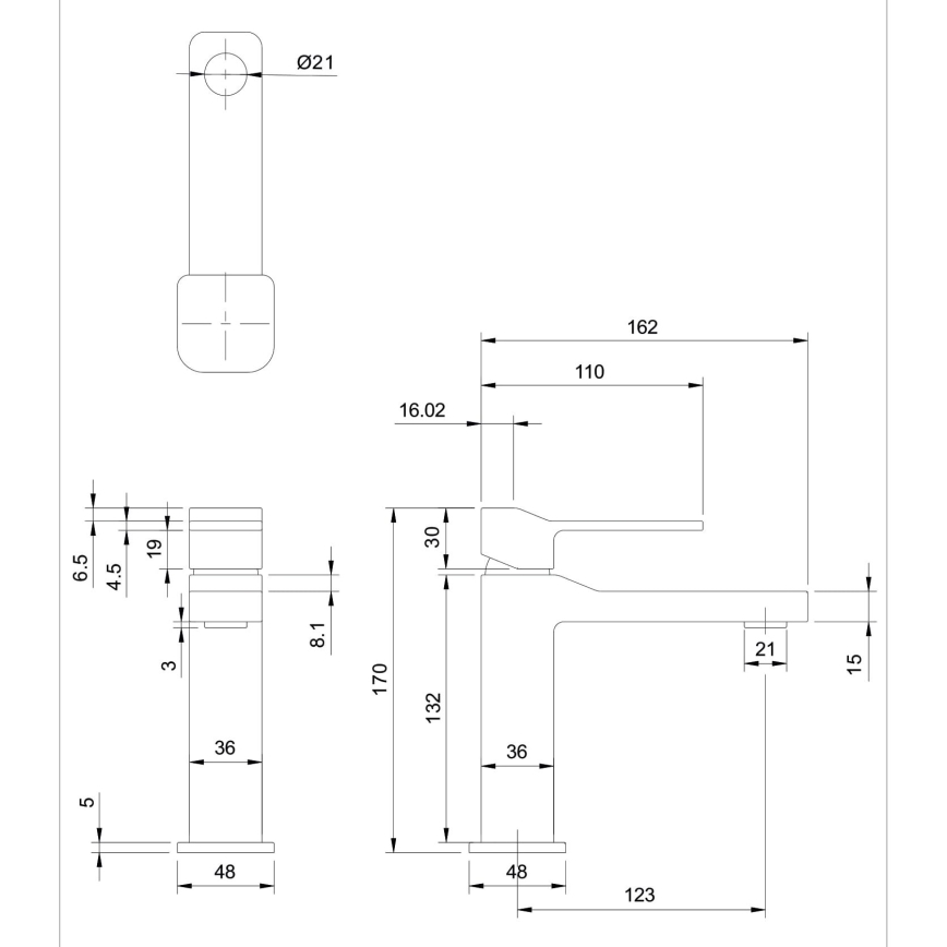 OMNIRES SL7710CR - Robinet de lavabo SLIDE 17 cm chrome brillant