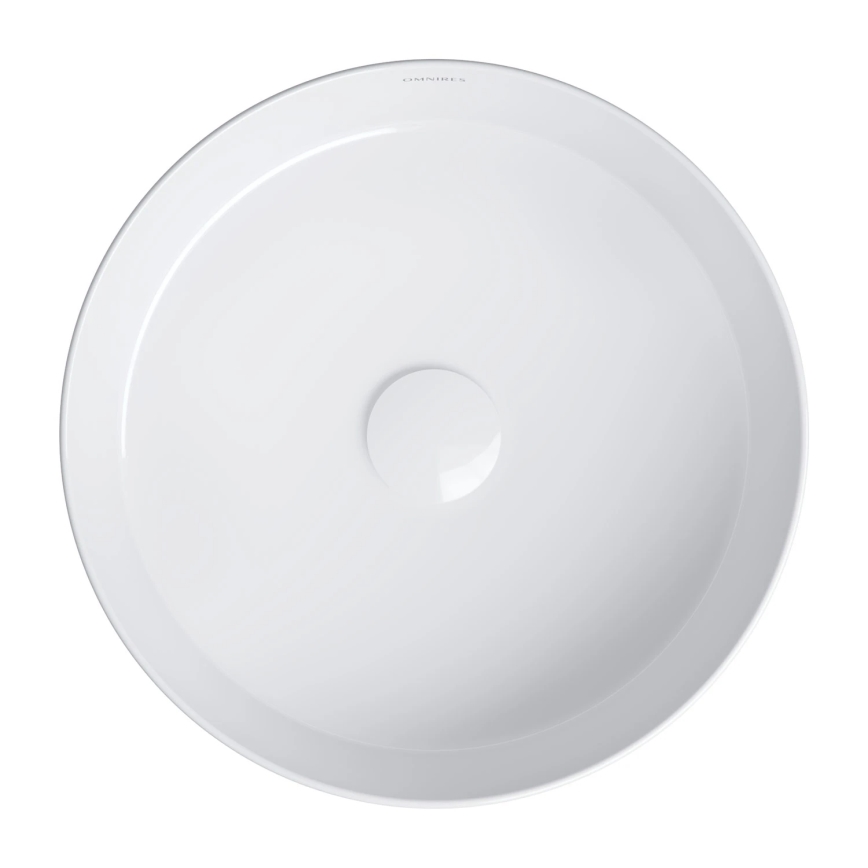 OMNIRES TULSA355BP - Vasque à poser TULSA Ø 36 cm, céramique / blanc brillant
