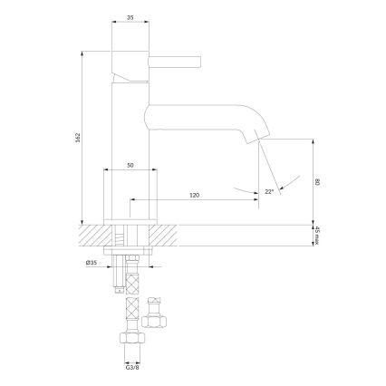 OMNIRES Y1210NBSB - Mitigeur de lavabo Y 16,2 cm en laiton brossé