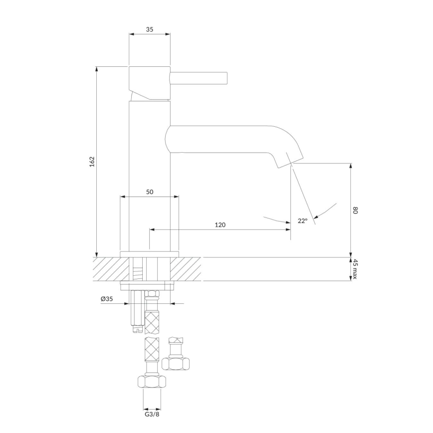 OMNIRES Y1210NCPB - Robinet de lavabo Y 16,2 cm brossé cuivre