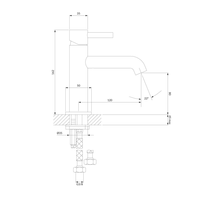 OMNIRES Y1210NGL - Robinet de lavabo Y 16,2 cm doré brillant