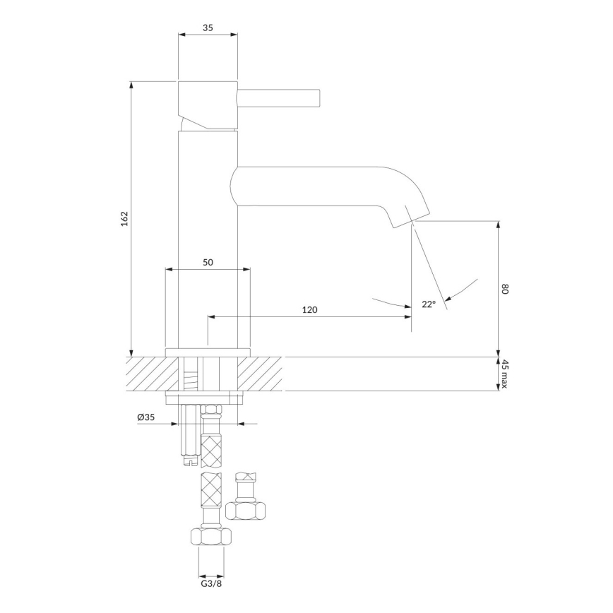 OMNIRES Y1210NGLB - Mitigeur pour lavabo Y 16,2 cm doré brossé