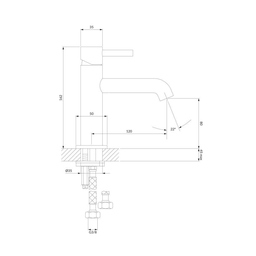OMNIRES Y1210NNI - Robinet de lavabo Y 16,2 cm brossé nickel