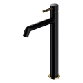 OMNIRES Y1212BLGL - Robinet de lavabo Y 30,8 cm semi-mat noir/doré brillant