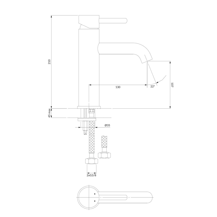 OMNIRES Y1213MAXCR - Robinet de lavabo Y 21 cm chrome brillant