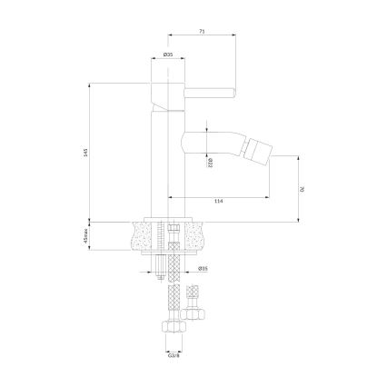 OMNIRES Y1220CR - Robinet de bidet Y 14,5 cm chrome brillant