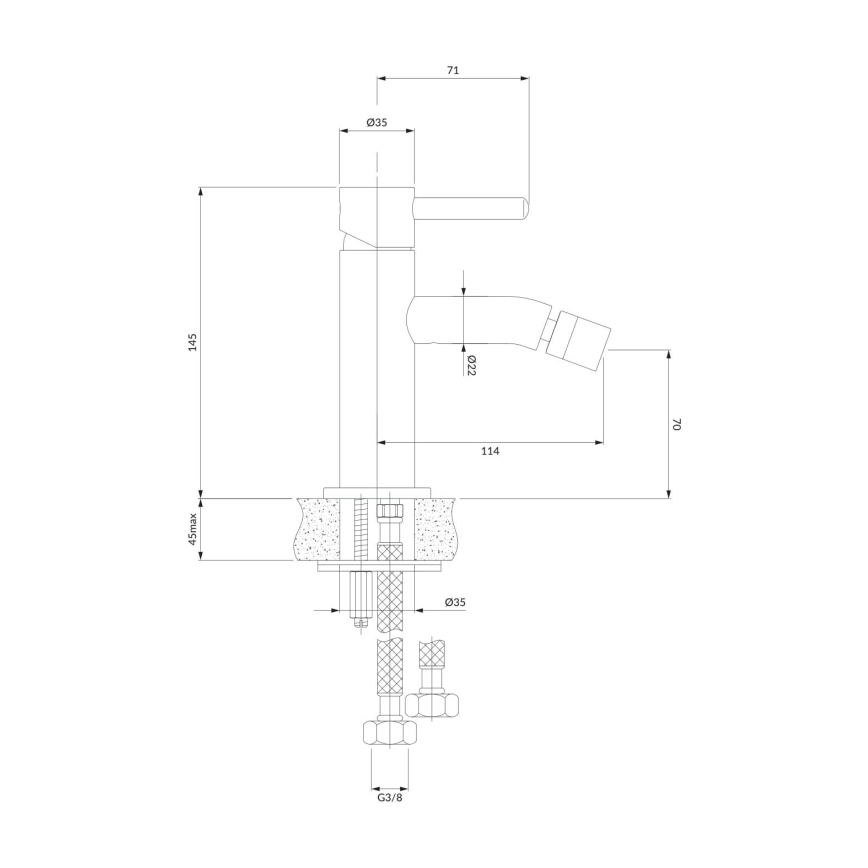 OMNIRES Y1220CR - Robinet de bidet Y 14,5 cm chrome brillant