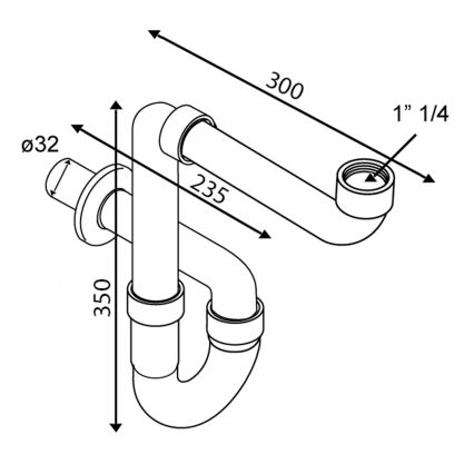 Omp tea - Siphon pour lavabo chromé brillant