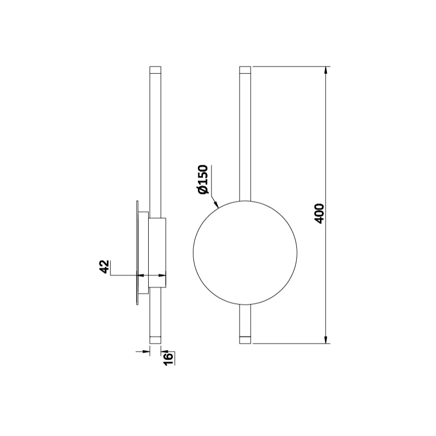 Ondaluce - Applique murale LED dimmable JAMES LED/16W/230V noire