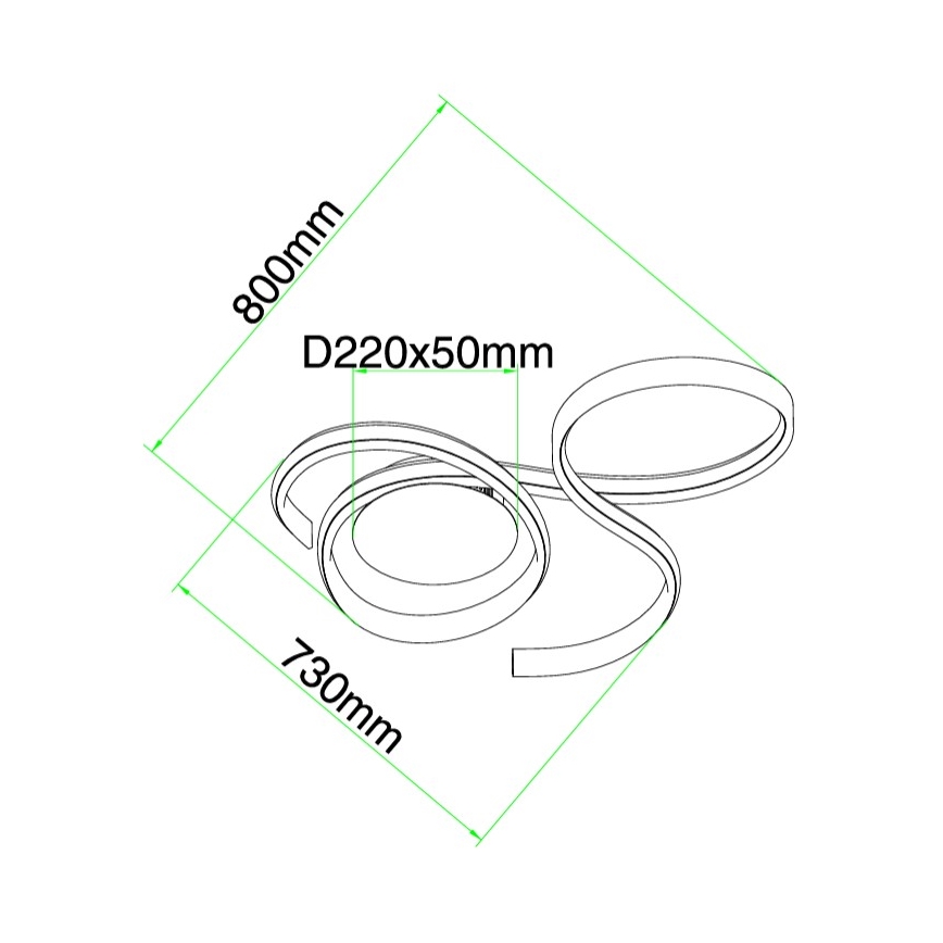 Ondaluce - Applique murale LED dimmable TWIST LED/57W/230V blanche