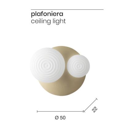 Ondaluce - Applique murale TONDO 1xE14/10W/230V + 1xE27/15W doré/blanc