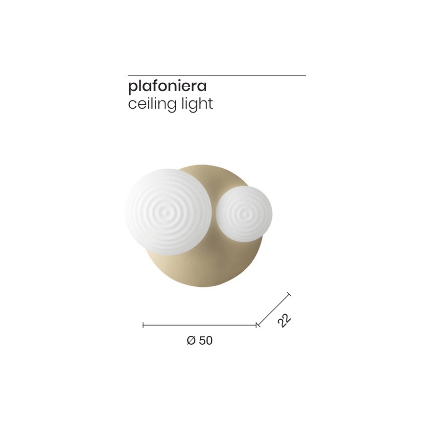 Ondaluce - Applique murale TONDO 1xE14/10W/230V + 1xE27/15W doré/blanc