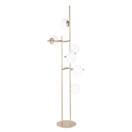 Ondaluce - Lampadaire JEWEL 6xE14/10W/230V 166 cm doré/blanc