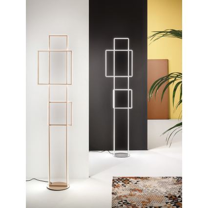 Ondaluce - Lampadaire LED à intensité réglable DOWEL, 77 W / 230 V, 166 cm, argenté