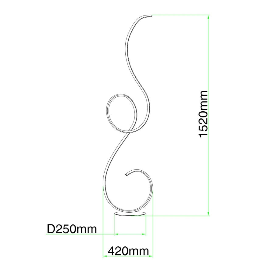 Ondaluce - Lampadaire LED à intensité variable FLOK LED/44W/230V 152 cm blanc