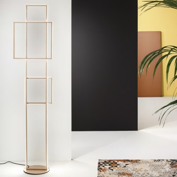 Ondaluce - Lampadaire LED dimmable DOWEL LED/77W/230V 166 cm doré