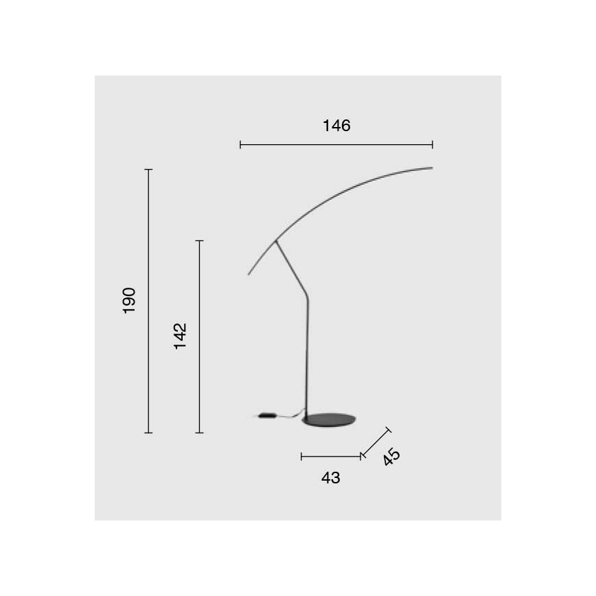 Ondaluce - Lampadaire LED dimmable FOLAGA LED/30W/230V 190 cm noir