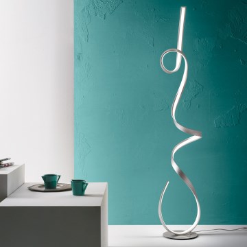 Ondaluce - Lampadaire LED dimmable LUMEN LED/30W/230V 160 cm argenté