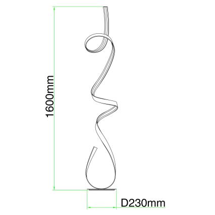 Ondaluce - Lampadaire LED dimmable LUMEN LED/30W/230V 160 cm argenté