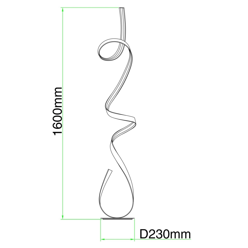 Ondaluce - Lampadaire LED dimmable LUMEN LED/30W/230V 160 cm argenté