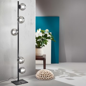 Ondaluce - Lampadaire MONILE 5xE14/10W/230V noir/noir fumé