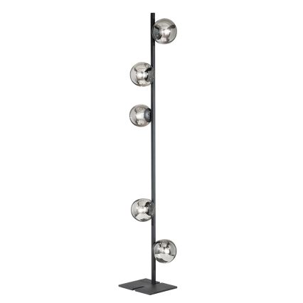 Ondaluce - Lampadaire MONILE 5xE14/10W/230V noir/noir fumé