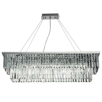 Ondaluce - Lustre en cristal suspendu par câble DAIQUIRI 8xE14/10W/230V chrome brillant