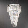 Ondaluce - Lustre en cristal suspendu sur câble ALEXANDER 7xE14 / 10W / 230V Ø 40 cm, chrome brillant