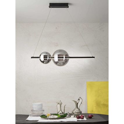 Ondaluce - Lustre LED dimmable sur câble FUFI LED/40W/230V noir/noir fumé