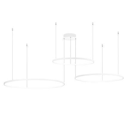 Ondaluce - Suspension LED dimmable sur câbles SOEL LED/28W/230V + LED/38W + LED/47W 3000/4000K Ø 100/80/60 cm blanc